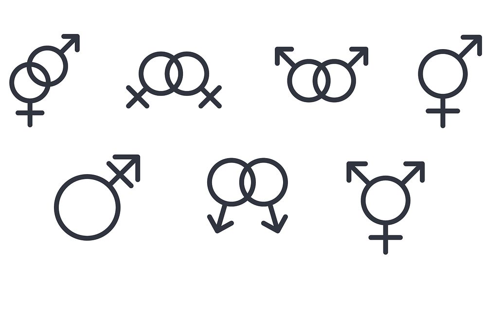 Icons von mehreren sexuellen Orientierungen und Geschlechtsidentitäten