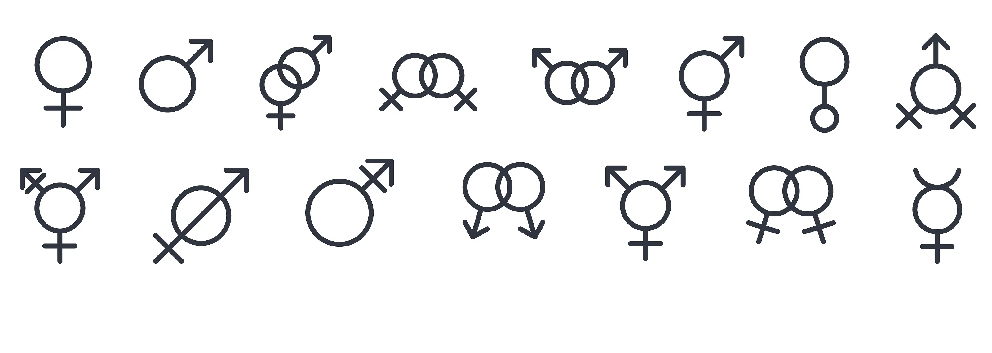 Icons von mehreren sexuellen Orientierungen und Geschlechtsidentitäten