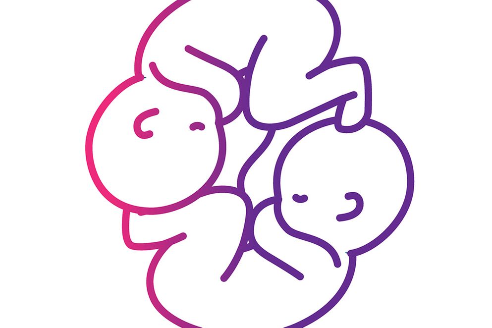 Zwillinge mit Nabelschnur