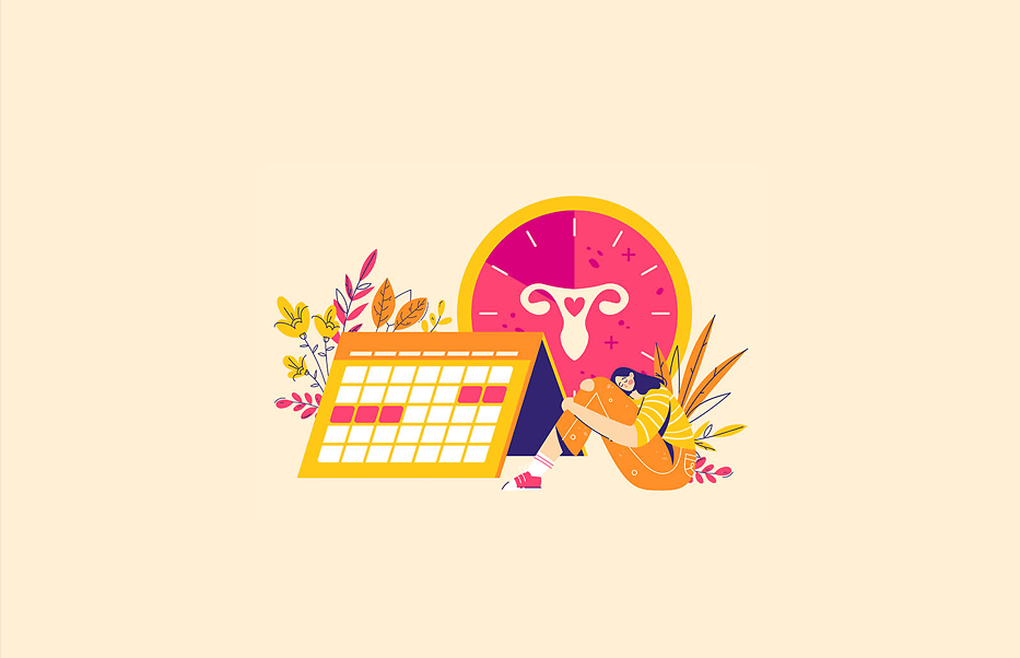 Uhr mit weiblichen Geschlechtsorganen Silhouette