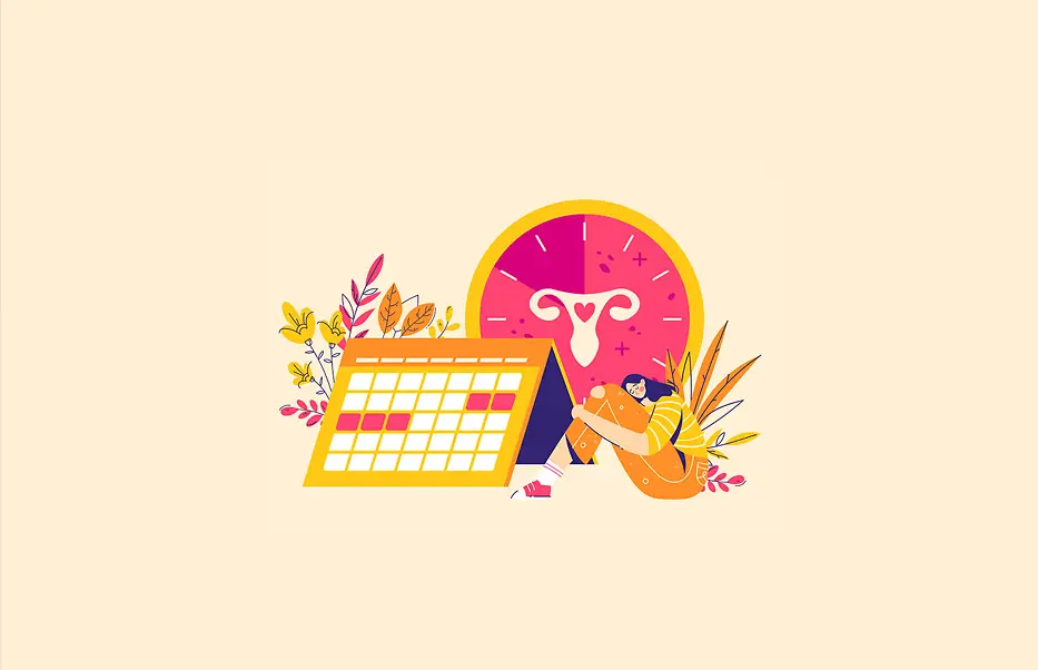 Uhr mit weiblichen Geschlechtsorganen Silhouette